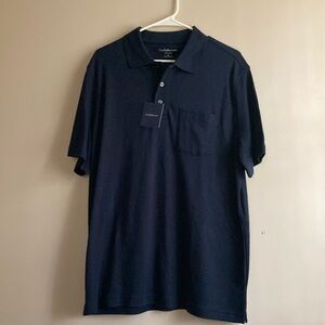 Croft & Barrow men’s navy knit shirt. Size large.